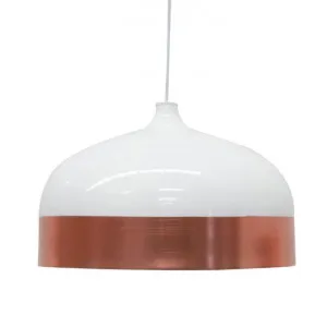 Clearance - Fontain Wide Pendant Lamp - Rose Gold - White by Interior Secrets - AfterPay Available by Interior Secrets, a Lamps for sale on Style Sourcebook