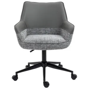 Cruz Leather & Fabric Office Chair, Grey by Charming Living, a Chairs for sale on Style Sourcebook