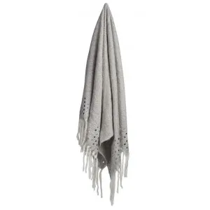Dotty Blended Wool Throw, 130x170cm, Silver Grey by Canvas Sasson, a Throws for sale on Style Sourcebook