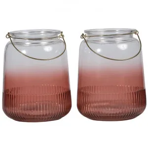 Lune Sunlight 2 Piece Glass Votive Set, Large, Rose by Canvas Sasson, a Home Fragrances for sale on Style Sourcebook