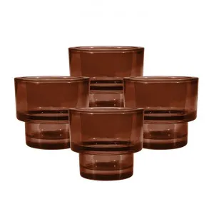 Lune Den Glass Votive, Set of 4, Amber by Canvas Sasson, a Home Fragrances for sale on Style Sourcebook