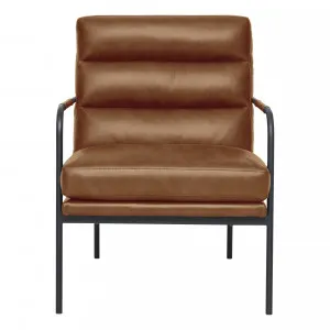Hurley Designer Chair in Missouri Leather Brown by OzDesignFurniture, a Chairs for sale on Style Sourcebook