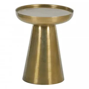Oro Round Side Table 41cm in Aluminium Gold by OzDesignFurniture, a Bedside Tables for sale on Style Sourcebook