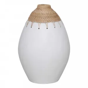 Two Tone Vessel Small 24x34cm in Matte White by OzDesignFurniture, a Vases & Jars for sale on Style Sourcebook