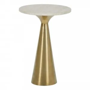 Feliz Round Side Table 35cm in Natural / Gold by OzDesignFurniture, a Bedside Tables for sale on Style Sourcebook