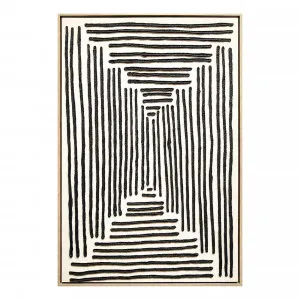 Black Lines B Box Framed Canvas in 60 x 90cm by OzDesignFurniture, a Prints for sale on Style Sourcebook
