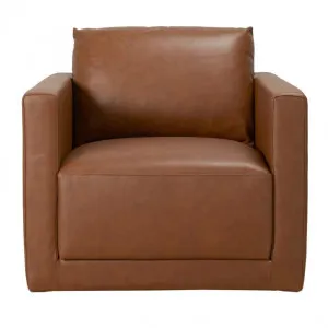 Haven Tan Leather Swivel Chair by James Lane, a Chairs for sale on Style Sourcebook