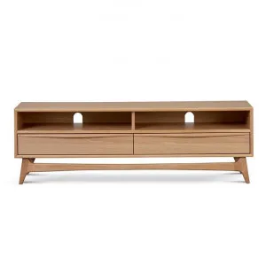 Oksby American White Oak Timber 2 Drawer TV Unit, 150cm, Natural by Conception Living, a Entertainment Units & TV Stands for sale on Style Sourcebook