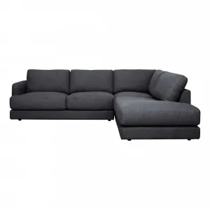 Temple Corner Chaise Sofa RHF in Belfast Charcoal by OzDesignFurniture, a Sofas for sale on Style Sourcebook