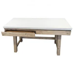 Paxton Concrete & Acacia Timber Desk, 140cm, White Top by Dodicci, a Desks for sale on Style Sourcebook