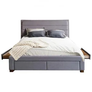 Hollions Fabric Platform Bed with Side Drawers, Queen by Dodicci, a Beds & Bed Frames for sale on Style Sourcebook