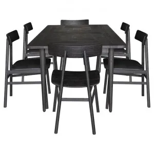 Vizcaya Oak Timber 7 Piece Dining Table Set, 180cm, with Timber Seat Chairs by Dodicci, a Dining Sets for sale on Style Sourcebook