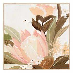 Painterly Wildflower Blush 2 Canvas in 100x100cm by OzDesignFurniture, a Painted Canvases for sale on Style Sourcebook