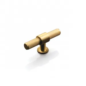 Momo Belgravia Solid Brass T Knob - Brushed Satin Brass by Momo Handles, a Cabinet Hardware for sale on Style Sourcebook