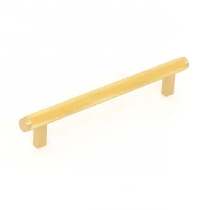 Momo Bellevue Solid Brass Knurled Bar Pull In Brushed Satin Brass by Momo Handles, a Cabinet Hardware for sale on Style Sourcebook
