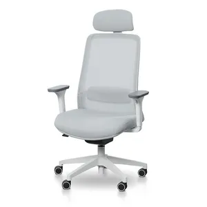 Walther Mesh Office Chair - Cloud Grey with White Base by Interior Secrets - AfterPay Available by Interior Secrets, a Chairs for sale on Style Sourcebook