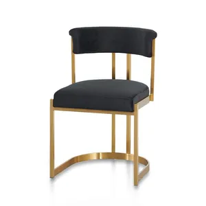 Adela Black Velvet Dining Chair - Golden Base by Interior Secrets - AfterPay Available by Interior Secrets, a Dining Chairs for sale on Style Sourcebook