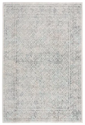 Tallulah Cream Grey And Blue Traditional Floral Rug by Miss Amara, a Persian Rugs for sale on Style Sourcebook