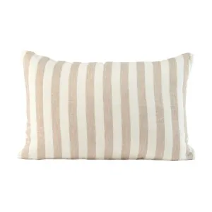 Santi Linen Cushion - Off White/Natural Stripe by Eadie Lifestyle, a Cushions, Decorative Pillows for sale on Style Sourcebook