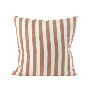 Santi Linen Outdoor Cushion - Off White/Nutmeg Stripe  by Eadie Lifestyle, a Cushions, Decorative Pillows for sale on Style Sourcebook