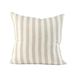 Santi Linen Cushion - Off White/Silver Stripe by Eadie Lifestyle, a Cushions, Decorative Pillows for sale on Style Sourcebook