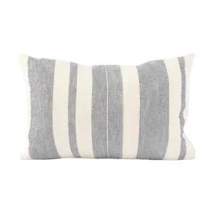 Lido Linen Cushion - Off White/Navy by Eadie Lifestyle, a Cushions, Decorative Pillows for sale on Style Sourcebook