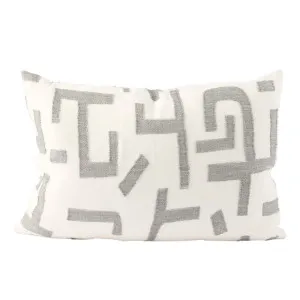 Antico Linen Cushion - Off White/Slate by Eadie Lifestyle, a Cushions, Decorative Pillows for sale on Style Sourcebook