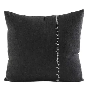 Ella Linen Cushion - Black/Off White by Eadie Lifestyle, a Cushions, Decorative Pillows for sale on Style Sourcebook