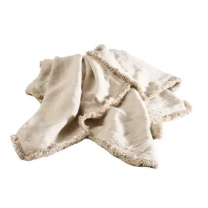 Luca® Boho Linen Throw - Natural by Eadie Lifestyle, a Throws for sale on Style Sourcebook