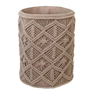 Petra Cotton Macrame Basket, Irish Cream by A.Ross Living, a Baskets & Boxes for sale on Style Sourcebook