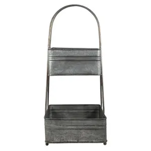 Montilly Vintage Iron 2 Tier Basket, Zinc by Provencal Treasures, a Baskets & Boxes for sale on Style Sourcebook