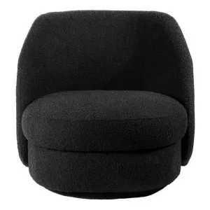 Aurora Boucle Fabric Swivel Lounge Chair, Black by Cozy Lighting & Living, a Chairs for sale on Style Sourcebook