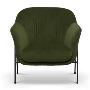 Uzzano Velvet Fabric Armchair, Juniper Green by Conception Living, a Chairs for sale on Style Sourcebook