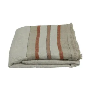 Hazera Linen Throw, 130x170cm, Beige by Provencal Treasures, a Throws for sale on Style Sourcebook