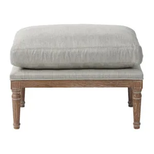 Chester Ashwood Ottoman with Fabric Cushion, Natural / Beige by Provencal Treasures, a Ottomans for sale on Style Sourcebook