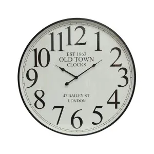 Bailey Metal Frame Round Wall Clock, 60cm by French Country Collection, a Clocks for sale on Style Sourcebook