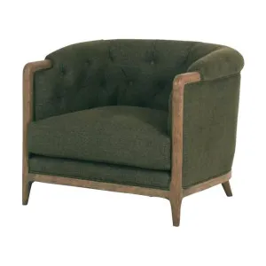 Ellsworth Fabric & Timber Armchair, Olive by French Country Collection, a Chairs for sale on Style Sourcebook