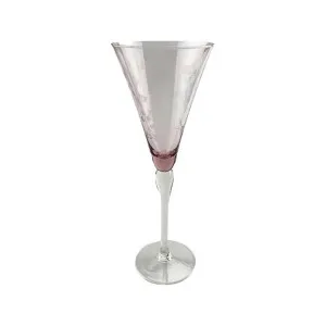 Baccala Etched Wine Glass, Pink by French Country Collection, a Wine Glasses for sale on Style Sourcebook