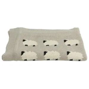 Petite Counting Sheep Cotton Knit Throw, 100x80cm by French Country Collection, a Throws for sale on Style Sourcebook