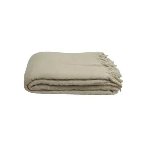 Hamel Wool Blend Throw, 125x150cm, Biscuit by Provencal Treasures, a Throws for sale on Style Sourcebook