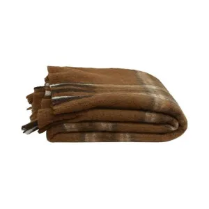 Bellemare Wool Blend Throw, 125x150cm, Brown Plaid by French Country Collection, a Throws for sale on Style Sourcebook