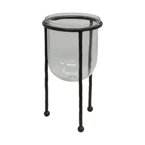 Esk Iron & Glass Hurricane / Planter, Large by French Country Collection, a Plant Holders for sale on Style Sourcebook