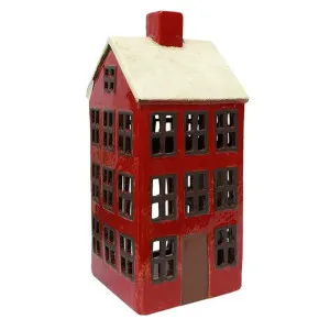 Alsace Ceramic Grand Chalet Tealight Holder, Red / Cream by Provencal Treasures, a Home Fragrances for sale on Style Sourcebook