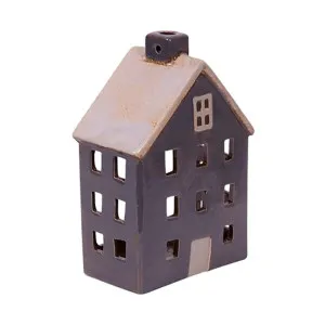 Alsace Ceramic Chalet Tealight Holder, Grey / Cream by Provencal Treasures, a Home Fragrances for sale on Style Sourcebook