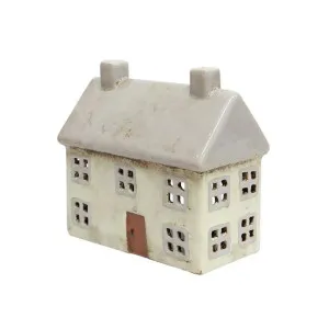 Alsace Ceramic Cottage Tealight Holder, Light Grey / Cream by Provencal Treasures, a Home Fragrances for sale on Style Sourcebook