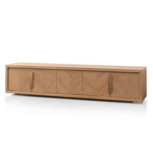 Miriam 2.23m Entertainment TV Unit - Dusty Oak with Gold Handle by Interior Secrets - AfterPay Available by Interior Secrets, a Entertainment Units & TV Stands for sale on Style Sourcebook