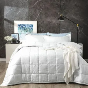 Ddecor Home Binary White 500 Thread Count Jacquard Cotton Comforter Set by null, a Quilt Covers for sale on Style Sourcebook
