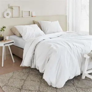 Bedding House Organic Cotton Basic White Quilt Cover Set by null, a Quilt Covers for sale on Style Sourcebook