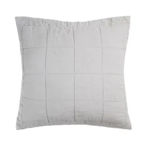 Bambury French Flax Linen Quilted Silver European Pillow Sham by null, a Cushions, Decorative Pillows for sale on Style Sourcebook