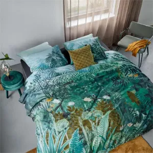 Bedding House Madagascar Cotton Green Quilt Cover Set by null, a Quilt Covers for sale on Style Sourcebook